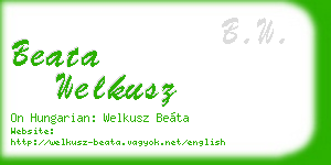 beata welkusz business card