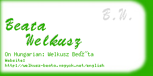 beata welkusz business card